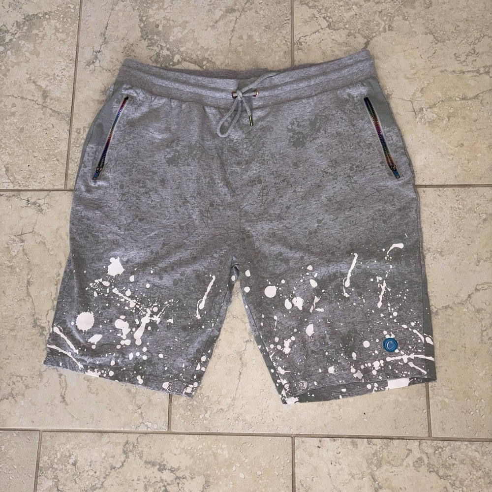 Cookies SF Mens Sweat Shorts 3XL XXL Gray Grey Paint Splatter Sweatshorts Fleece